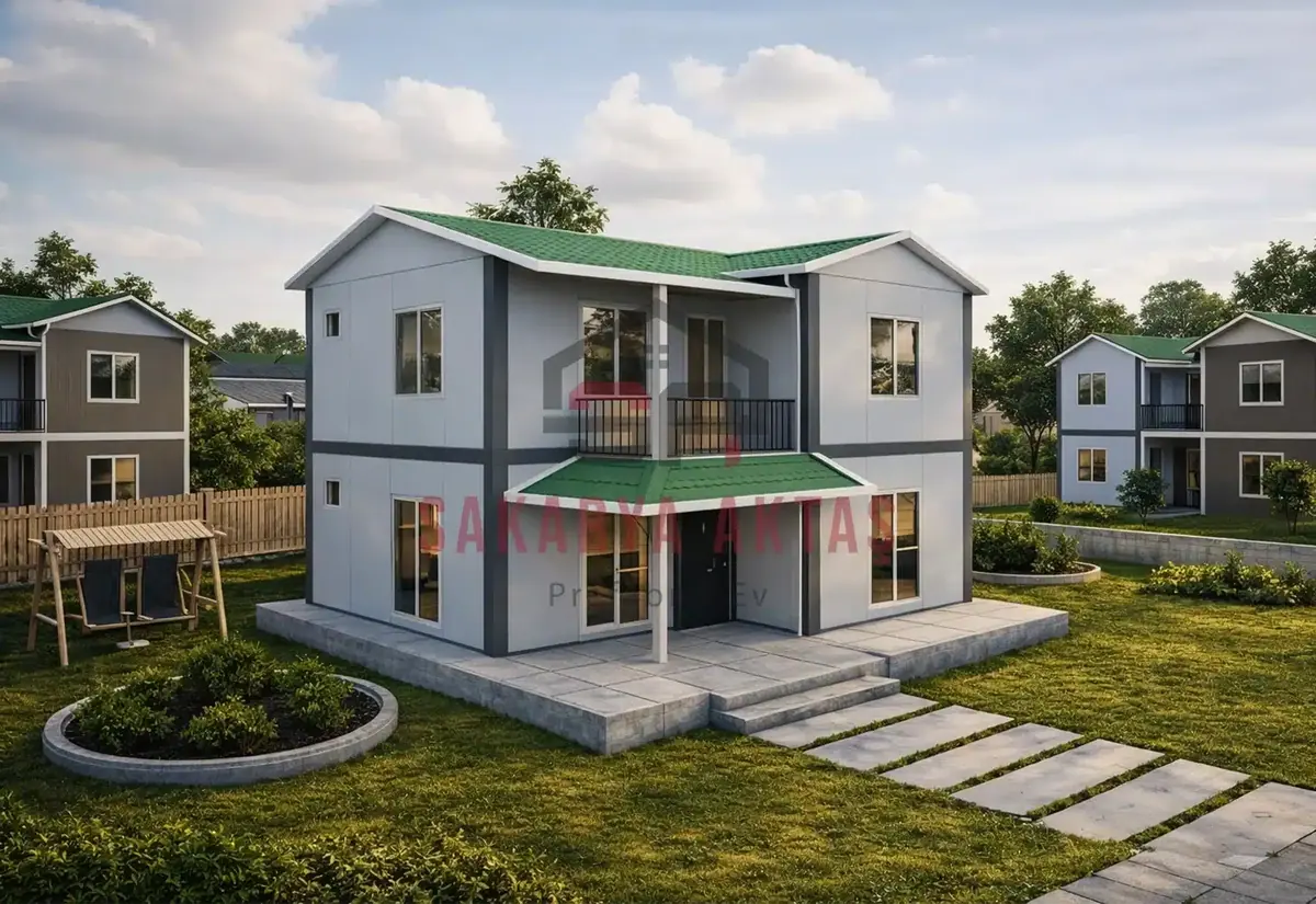 2+1 Çift Katlı Prefabrik Ev 100 m²