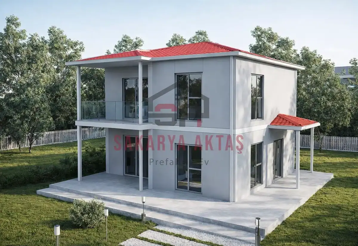 3+1 Çift Katlı Prefabrik Ev 118 m²