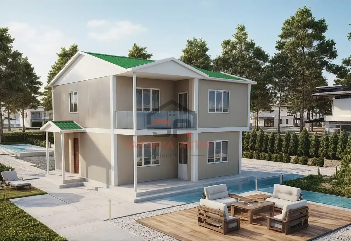 4+1 Çift Katlı Prefabrik Ev 150 m²